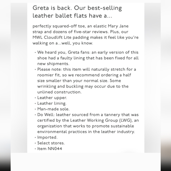 Madewell The Greta Ballet Flat Mary Janes Black 9.5 NEW - Picture 4 of 8